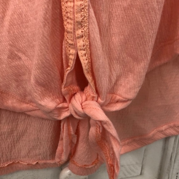 Peach Tie-Front Blouse - Picture 2 of 4